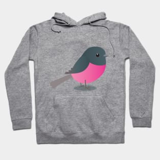 Pink robin digital drawing Hoodie